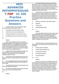 HESI ADVANCED PATHOPHYSIOLOGY FNP V1 & 2 100 Practice Questions and Answers ( COMBINED PACKAGE ) BEST FOR 2022,2023 EXAM
