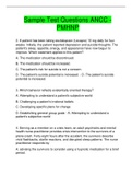 Sample Test Questions ANCC - PMHNP