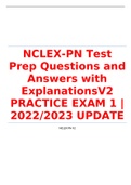 NCLEX-PN Test Prep Questions and Answers with ExplanationsV2 PRACTICE EXAM 1 &vert;2022&sol;2023 UPDATE