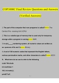 COP1000 Final Review Questions Verified With 100&percnt; Correct Answers