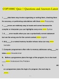 COP1000C Quiz &num;1&period;Questions Verified With 100&percnt; Correct Answers