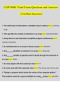 Final Exam COP1000C&period; Questions Verified With 100&percnt; Correct Answers