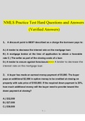 NMLS Practice Test Hard Questions Verified With 100% Correct Answers