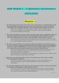 AHIP Module 1 - 5 &lpar;Questions and Answers&rpar;  &lpar;2022&sol;2023&rpar; Questions Verified With 100&percnt; Correct Answers