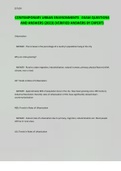 CONTEMPORARY URBAN ENVIRONMENTS EXAM QUESTIONS AND ANSWERS &lpar;2023&rpar; &lpar;VERIFIED ANSWERS BY EXPERT&rpar;