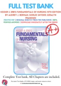 Test Bank for Kozier & Erb's Fundamentals of Nursing 10th Edition by Audrey J. Berman; Shirlee Snyder; Geralyn Frandsen Chapter 1-52 Complete Guide