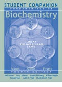 STUDENT COMPANION TO ACCOMPANY FUNDAMENTALS OF BIOCHEMISTRY LIFE AT THE MOLECULAR LEVEL Fourth Edition Solutions Manual