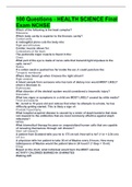 100 Questions - HEALTH SCIENCE Final Exam NCHSE &lpar;Answered&rpar; Verified Solution