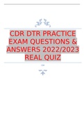 CDR DTR PRACTICE EXAM QUESTIONS & ANSWERS 2022&sol;2023 REAL QUIZ