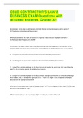 CSLB CONTRACTOR'S LAW & BUSINESS EXAM Questions with accurate answers, Graded A+
