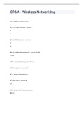 CPSA - Wireless Networking exam 2023 with well complete solutions