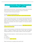 ATI fundamentals Vital Signs Questions and Answers 100&percnt; Pass