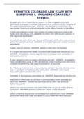 ESTHETICS COLORADO LAW EXAM WITH QUESTIONS &  ANSWERS CORRECTLY SOLVED&excl;