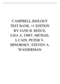 CAMPBELL BIOLOGY TEST BANK, 11 EDITION BY JANE B. REECE, LISA A. URRY, MICHAEL L.CAIN, PETER V. MINORSKY, STEVEN A. WASSERMAN