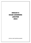 ENG2614 EXAM ANSWERS JAN/FEB 2023