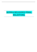 SOPHIA RELIGIOUS FINAL MILESTONE.| 100% CORRECT