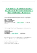   NUR4590 &sol; NUR 4590 &lpar;Latest 2022 &sol; 2023&rpar; Exam 2&colon; Professional Identity of the Nurse Leader &ndash; Rasmussen