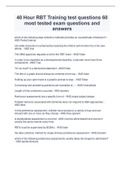 40 Hour RBT Training test questions 60 most tested exam questions and answers