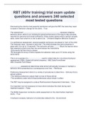 RBT &lpar;40&sol;hr training&rpar; trial exam update questions and answers 240 selected most tested questions