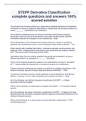 STEPP Derivative Classification complete questions and answers 100&percnt; scored solution