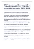STEPP Unauthorized Disclosure (UD) of Classified Information and Controlled Unclassified Information (CUI) IF130.16