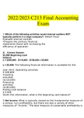 Final Accounting C213.Questions Verified With 100% Correct Answers
