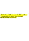 ATI Fundamentals Proctored Full and Revised Exam With Questions and Answers with Rationales UPDATED LATEST 2022/2023.