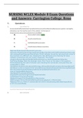 NURSING NCLEX Module 8 Exam Questions and Answers- Carrington College, Reno