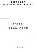  CUS3701 Latest exam pack (ANSWERS) 
