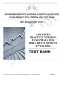 TEST BANK FOR ADVANCED PRACTICE NURSING: ESSENTIALS FOR ROLE DEVELOPMENT 4 TH ED JOEL 