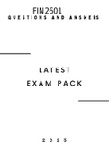 FIN2601 (Financial Management) LATEST EXAM PACK SOLUTIONS 2023