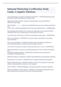 Inbound Marketing Certification Study Guide&comma; Complete Solutions