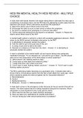 HESI RN MENTAL HEALTH HESI REVIEW - MULTIPLE CHOICE
