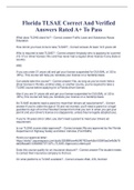 Florida TLSAE Correct And Verified Answers Rated A&plus; To Pass