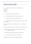 FINC 3310 Exam 2023 with 100&percnt; correct answers