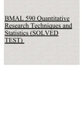 [Solved] BMAL 590 Quantitative Research Techniques and Statistics