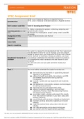 BTEC Assignment Brief(A+ graded 100% verified)