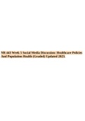 NR 443 Week 5 Social Media Discussion: Healthcare Policies And Population Health (Graded) Updated 2023.