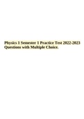 Physics 1 Semester 1 Practice Test 2022-2023 Questions with Multiple Choice&period;