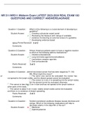  NR 511&sol;NR511 Midterm Exam LATEST 2023-2024 REAL EXAM 100 QUESTIONS AND CORRECT ANSWERS&vert;AGRADE