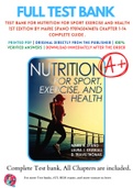 Test Bank For Nutrition for Sport Exercise and Health 1st Edition By Marie Spano 9781450414876 Chapter 1-14 Complete Guide .