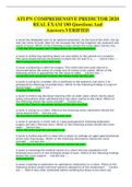 ATI PN COMPREHENSIVE PREDICTOR 2020 REAL EXAM 180 Questions And Answers&period;VERIFIED