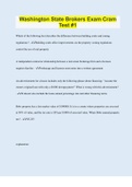 Washington State Brokers Exam Cram Test &num;1