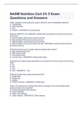 NASM Nutrition Cert Ch 5 Exam Questions and Answers 