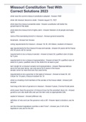 Missouri Constitution Test With Correct Solutions 2023