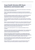Cope Health Scholars MC Exam Questions and Answers 2023