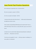 Iowa Permit Test Practice Questions &vert; 200 Questions with 100&percnt; Correct Answers &vert; Verified &vert; 2023 &vert; 23 Pages