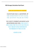 HESI Dosage Calculation Real Exam&lpar;Questions And Answers&rpar;