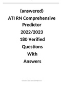 ATI RN Comprehensive Predictor 2022/2023 (180 Verified Questions with Answers)