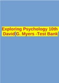 Exploring Psychology 10th Edition By David G. Myers -Test Bank